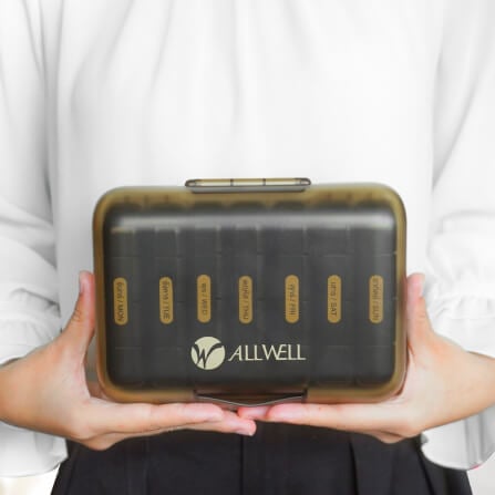 ตลับใส่ยา 7 วัน กันน้ำ/แสง/ความชื้น ALLWELL B4 สีชา_7