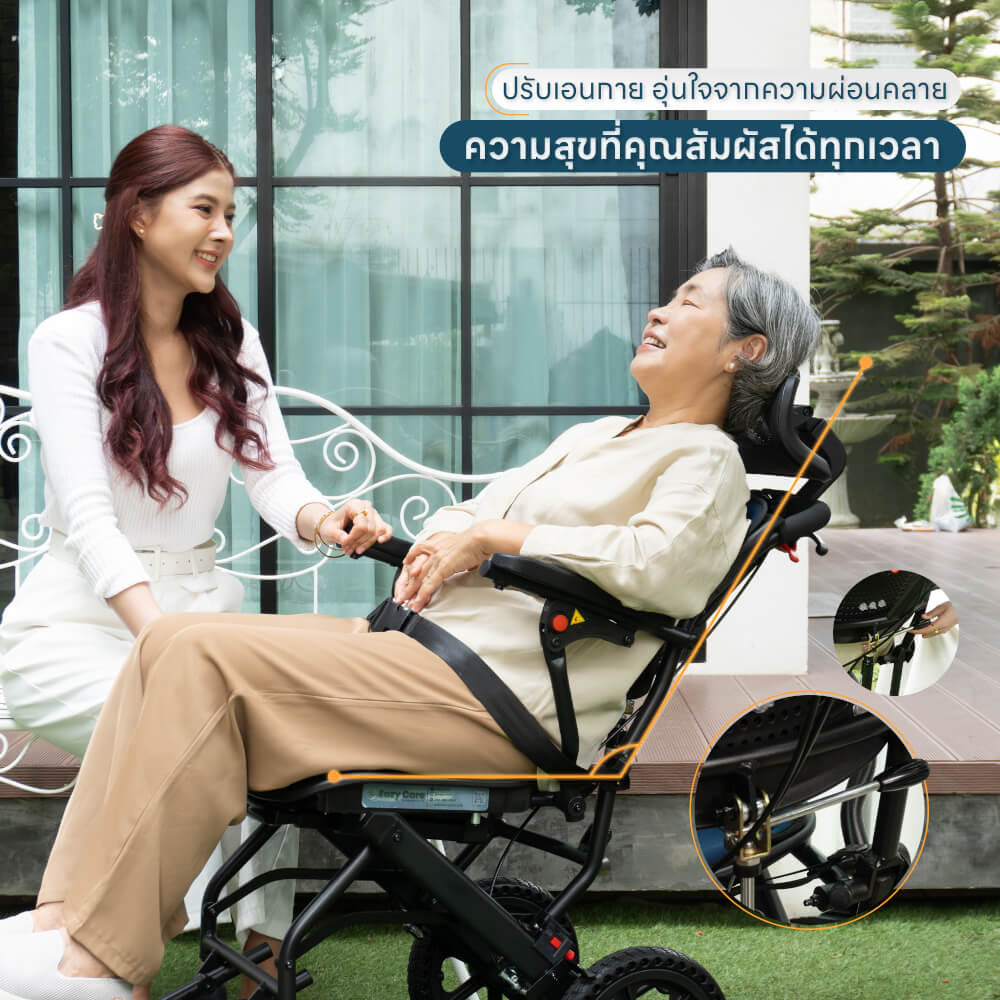รถเข็นปรับเอนนอนพกพาได้ EAZYCARE รุ่น RECLINING PORTABLE WHEELCHAIR