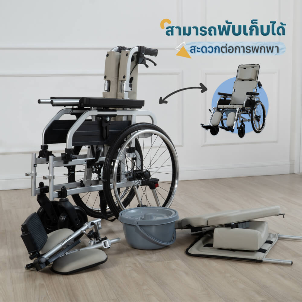 รถเข็นปรับเอนนอน EAZYCARE รุ่น Manual Reclining Wheelchair