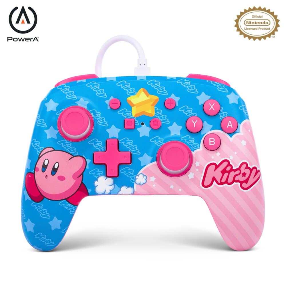 คอนโทรลเลอร์ POWERA ENHANCED (มีสาย) ลาย KIRBY สีน้ำเงิน/ชมพู สำหรับ NINTENDO SWITCH