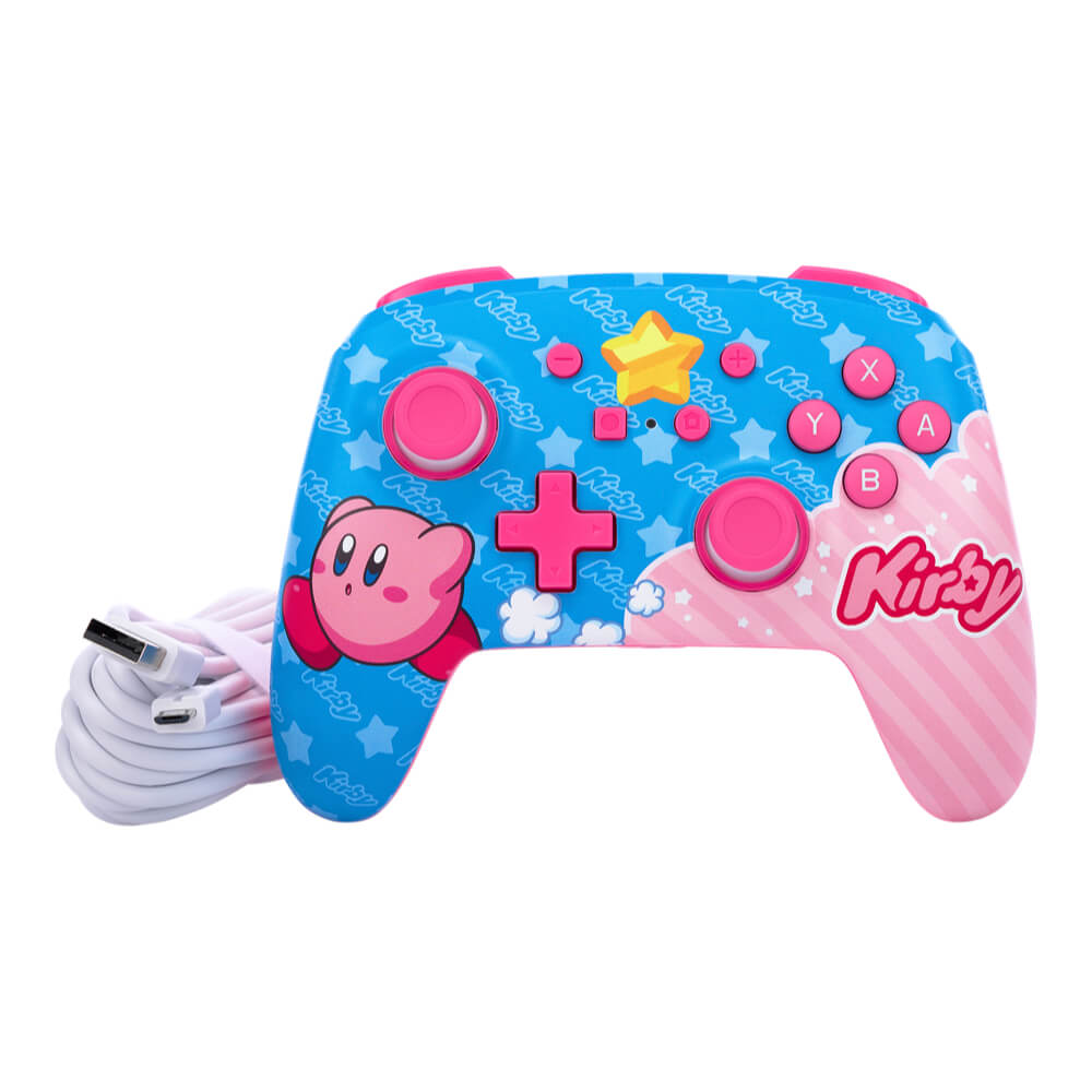คอนโทรลเลอร์ POWERA ENHANCED (มีสาย) ลาย KIRBY สีน้ำเงิน/ชมพู สำหรับ NINTENDO SWITCH