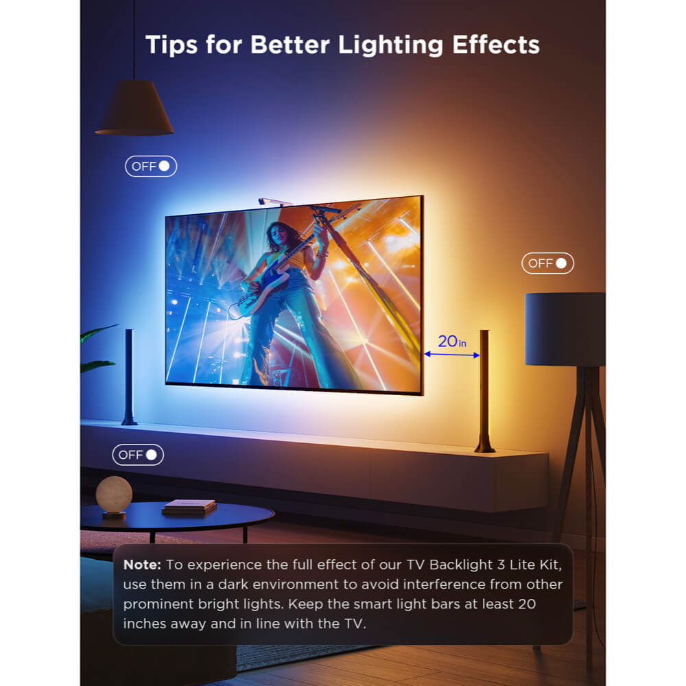 ชุดไฟตกแต่ง GOVEE TV BACKLIGHT KIT 3 LITE WITH RGBIC LIGHT BAR 48 วัตต์ ...