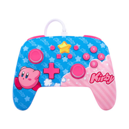 คอนโทรลเลอร์ POWERA ENHANCED (มีสาย) ลาย KIRBY สีน้ำเงิน/ชมพู สำหรับ NINTENDO SWITCH