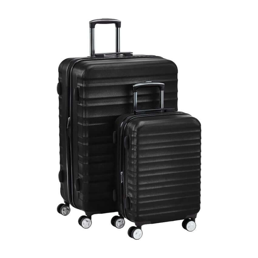 กระเป๋าเดินทาง Amazon Basics Premium Hardside Spinner เซท 2 ชิ้น (ขนาด 20นิ้ว ,28 นิ้ว), สีดำ