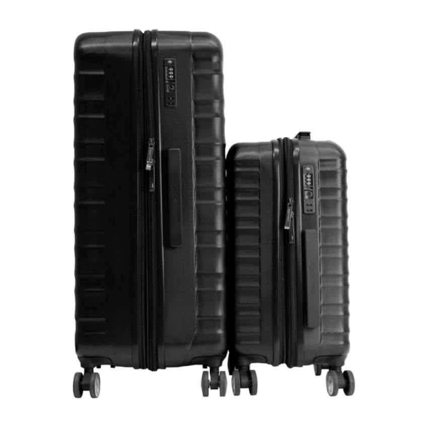 กระเป๋าเดินทาง Amazon Basics Premium Hardside Spinner เซท 2 ชิ้น (ขนาด 20นิ้ว ,28 นิ้ว), สีดำ