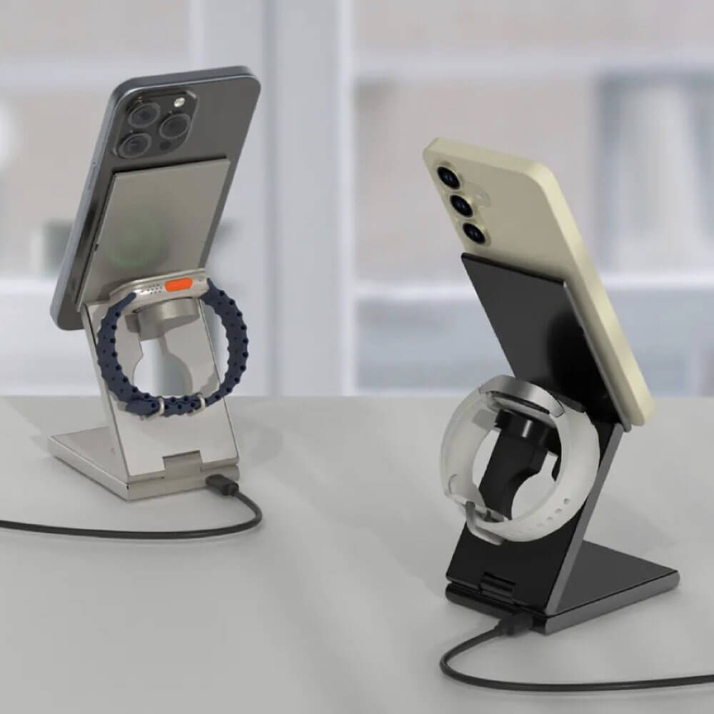 แท่นชาร์จไร้สาย Adam Elements Mag Z Magnetic 3-in-1 Foldable Travel Charging Station สีดำ