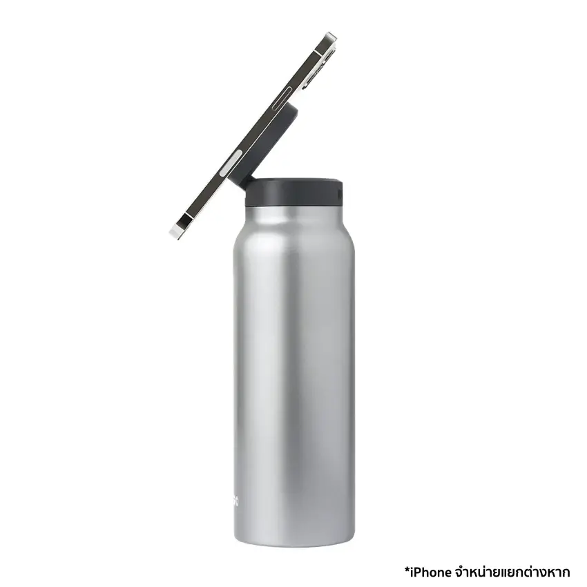 ขวดน้ำ Ringo Bottle with Magnetic Phone Mount Lid ขนาด 710 มิลลิลิตร สีเงิน