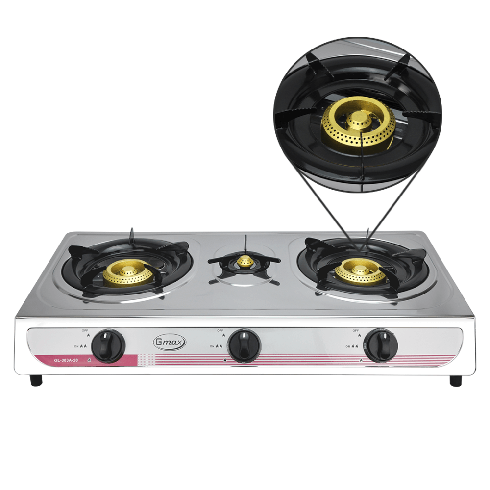 เตาแก๊สตั้งโต๊ะ 3หัวแก๊ส GMAX GL-303A-20