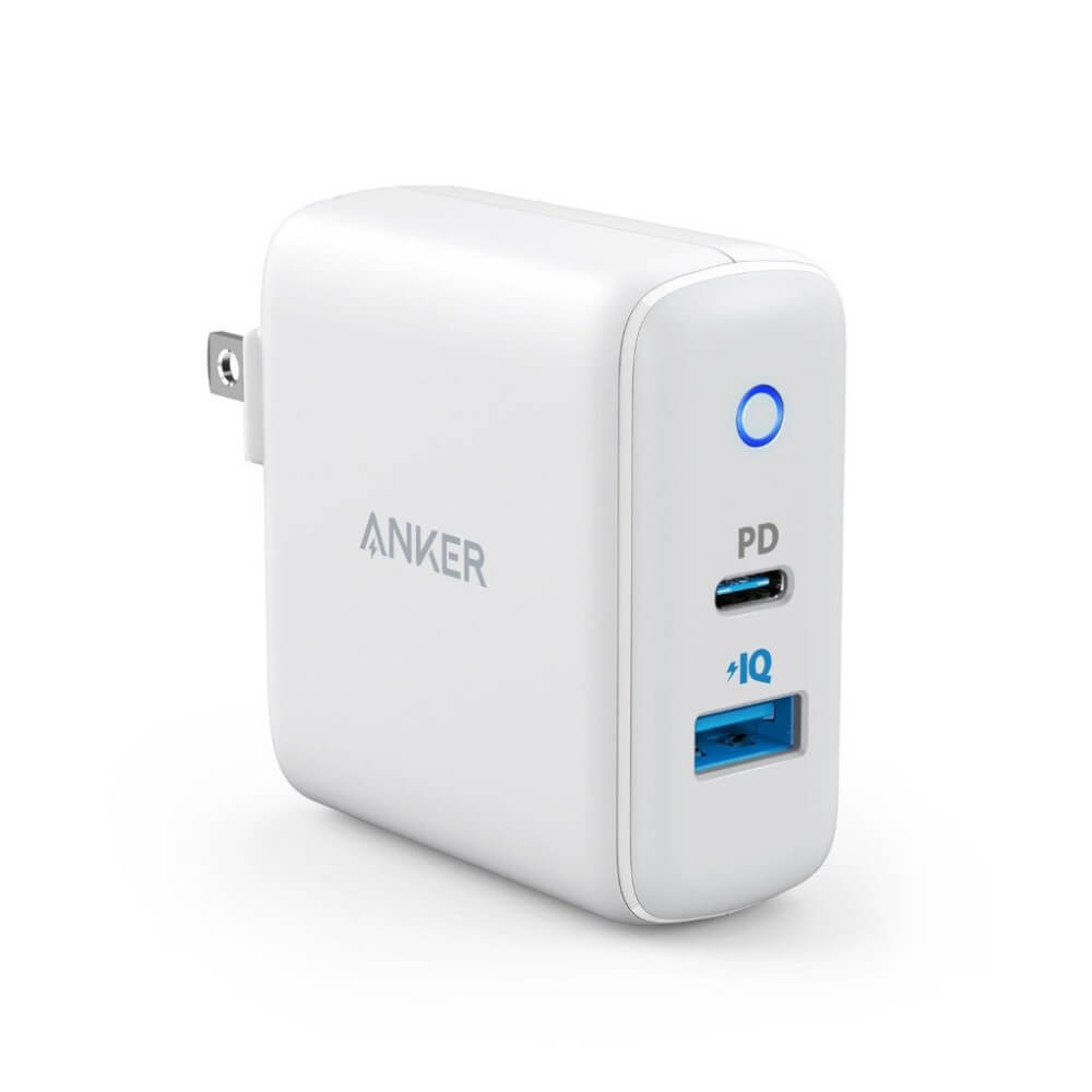หัวชาร์จ 2 พอร์ต Anker PowerPort PD+2 (20W USB-C + 15W USB-A) - AK283