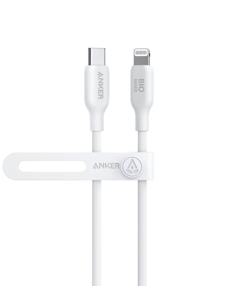 สายชาร์จเร็ว iPhone USB-C to Lightning (Anker 542 Bio-Based) ยาว 90cm สีขาว - AK382