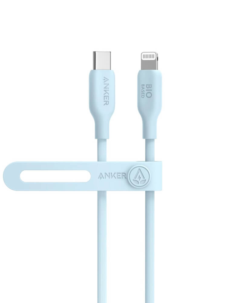สายชาร์จเร็ว iPhone USB-C to Lightning (Anker 542 Bio-Based) ยาว 90cm สีฟ้า - AK408