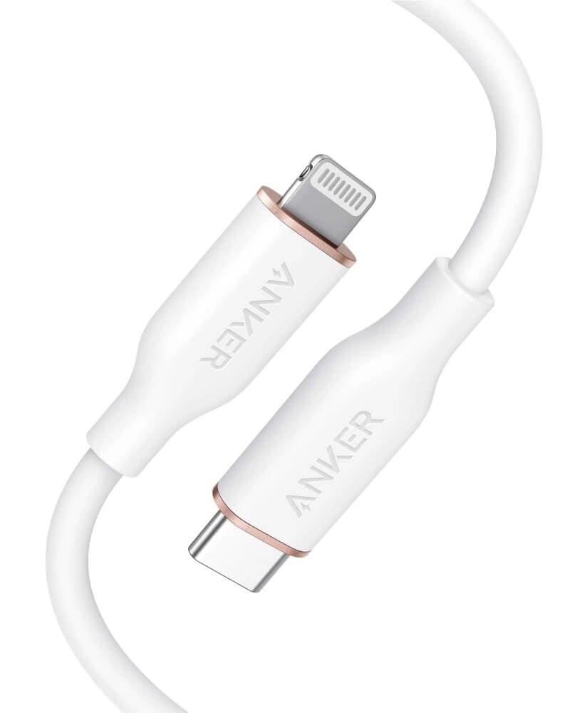 สายชาร์จเร็ว iPhone USB-C to Lightning (Anker 642 III Flow) ยาว 90cm สีขาว - AK364
