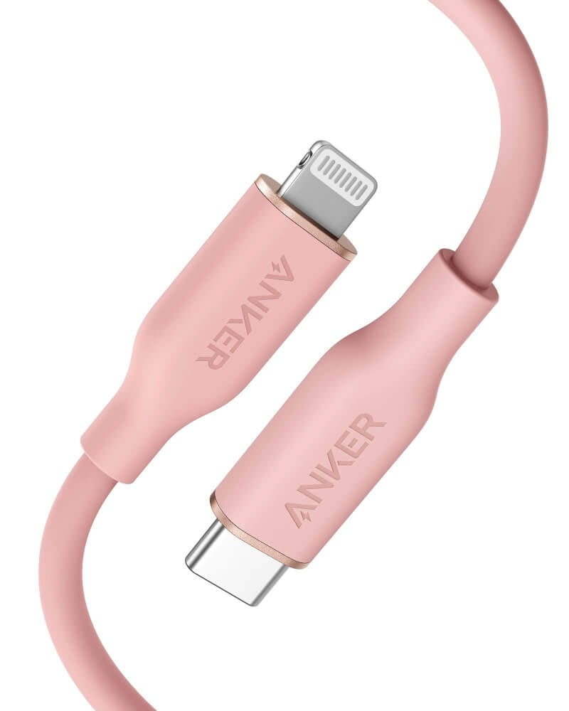 สายชาร์จเร็ว iPhone USB-C to Lightning (Anker 642 III Flow) ยาว 90cm สีชมพูพีท - AK414