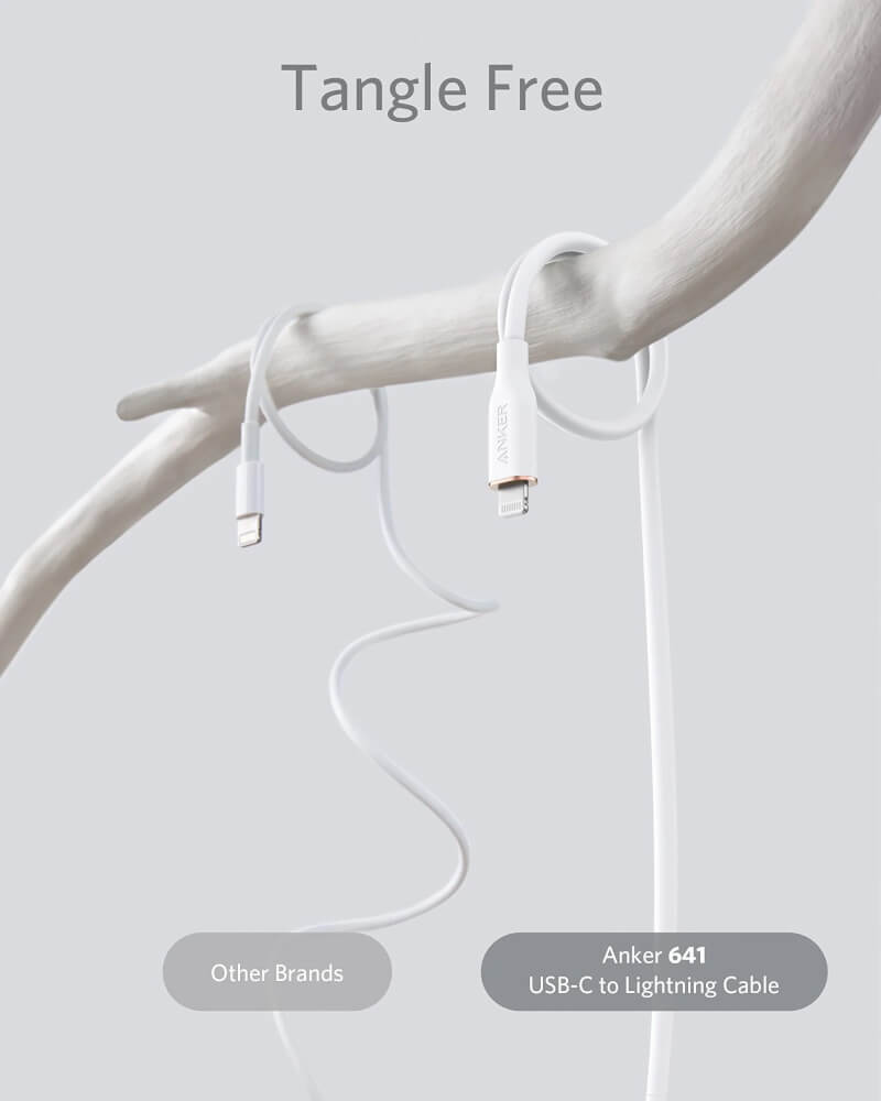 สายชาร์จเร็ว iPhone USB-C to Lightning (Anker 642 III Flow) ยาว 180cm สีขาว - AK294_2