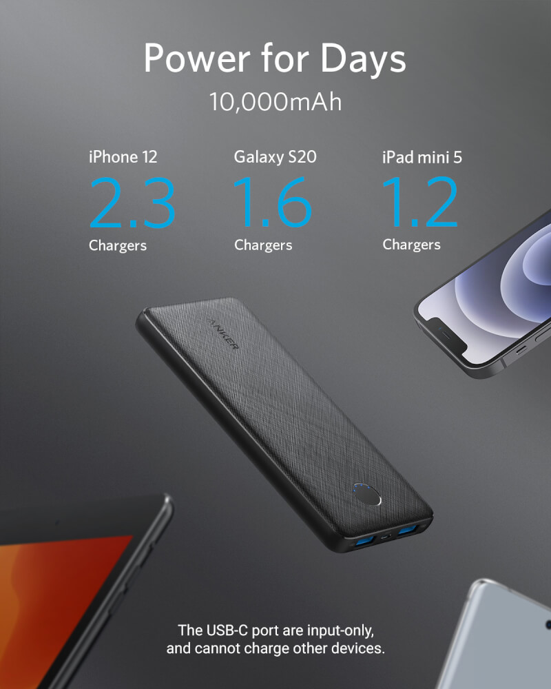 แบตเตอรี่สำรอง Anker PowerCore III 10K (12W) AK385 10000mAh 2 ช่อง USB-A _3