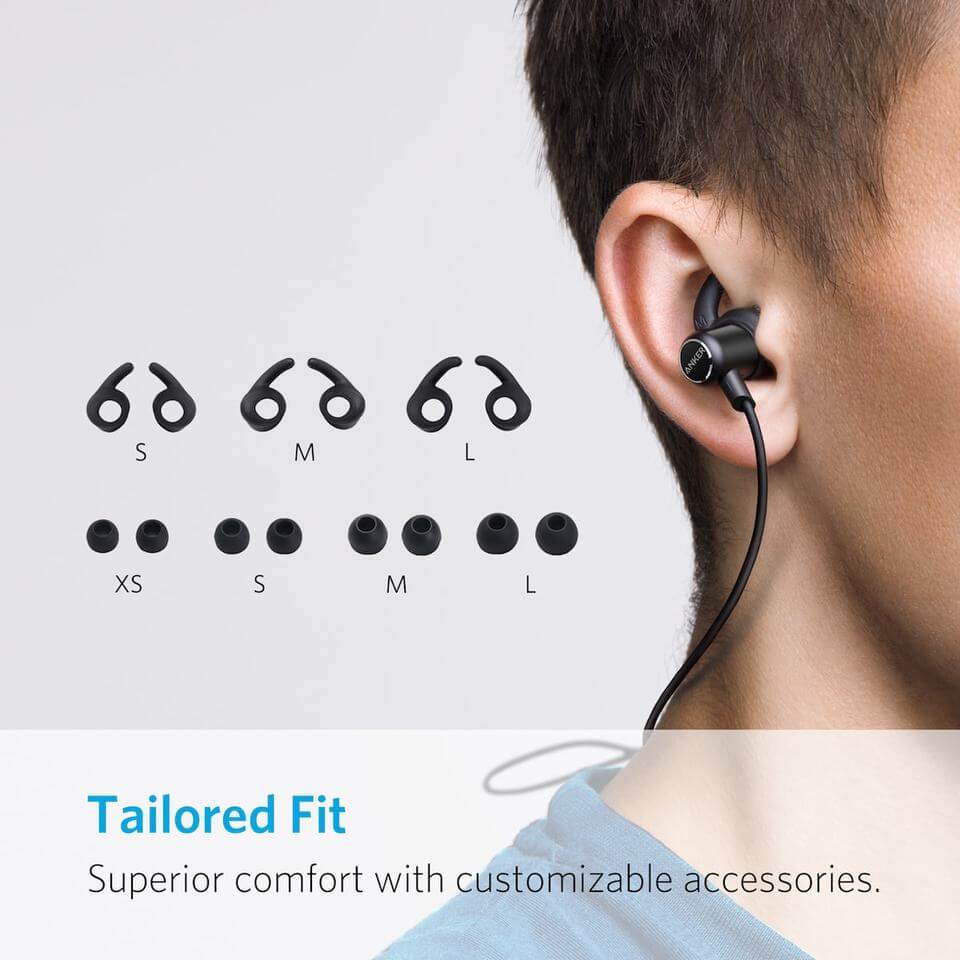  หูฟังบลูทูธคล้องคอแบบสาย Anker SoundBuds Slim - AK46 สีดำ