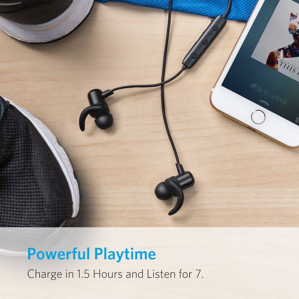  หูฟังบลูทูธคล้องคอแบบสาย Anker SoundBuds Slim - AK46 สีดำ