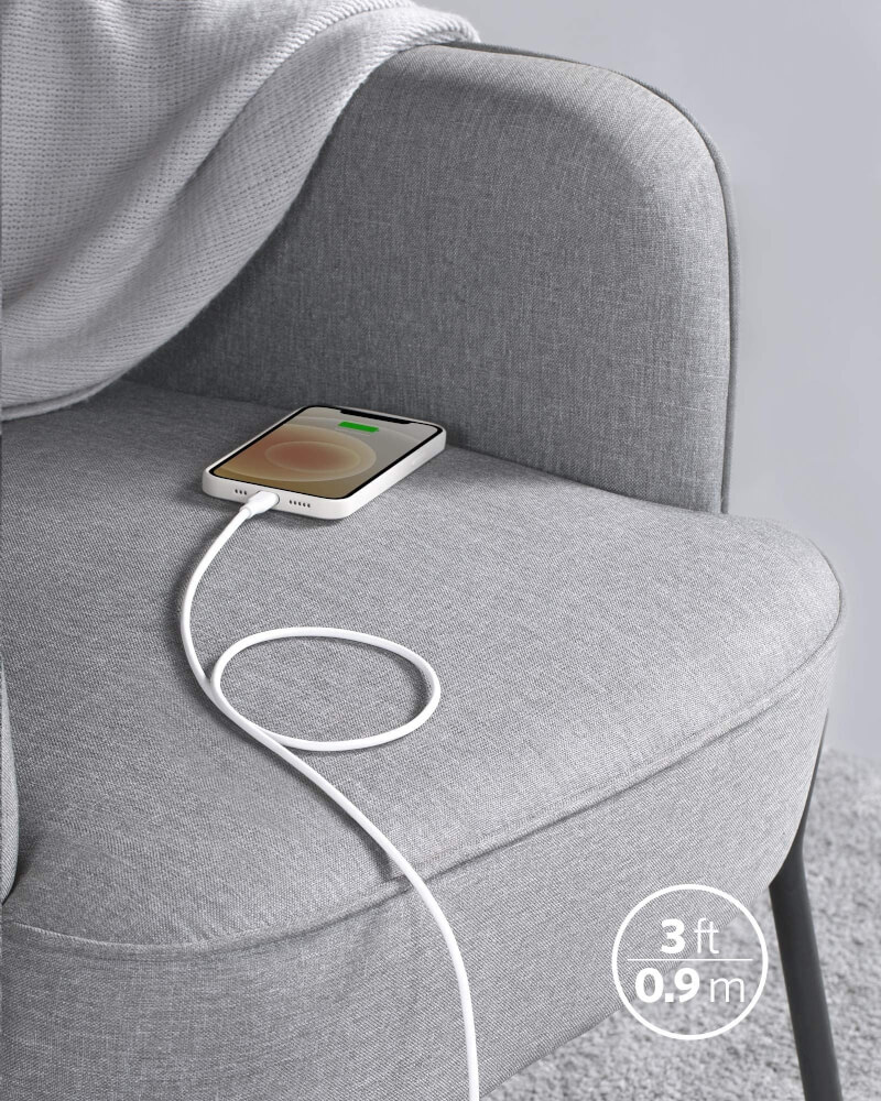 สายชาร์จเร็ว iPhone USB-C to Lightning (Anker 642 III Flow) ยาว 180cm สีขาว - AK294_5