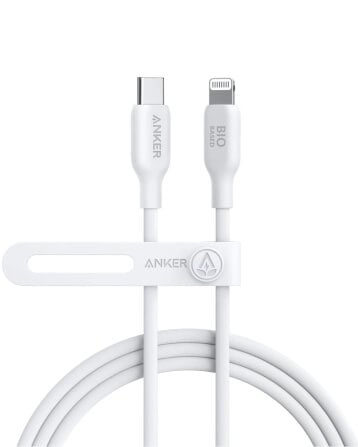 สายชาร์จเร็ว iPhone USB-C to Lightning (Anker 542 Bio-Based) ยาว 180cm สีขาว - AK384_0