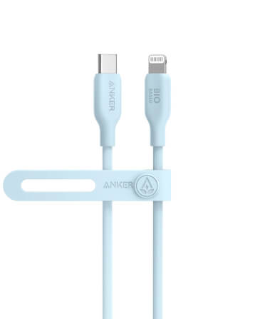 สายชาร์จเร็ว iPhone USB-C to Lightning (Anker 542 Bio-Based) ยาว 90cm สีฟ้า - AK408_0