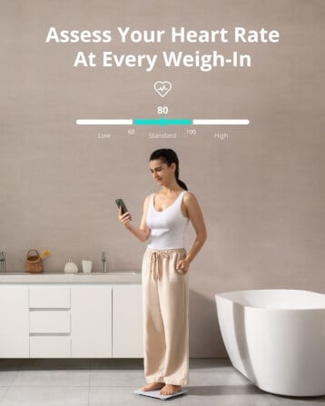 เครื่องชั่งน้ำหนักวัดไขมัน อัตราการเต้นหัวใจ Eufy Smart Scale P2 Pro วัดค่าสุขภาพ 16 รายการ - AK339_1