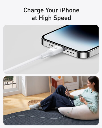 สายชาร์จเร็ว iPhone USB-C to Lightning (Anker 542 Bio-Based) ยาว 180cm สีขาว - AK384_2