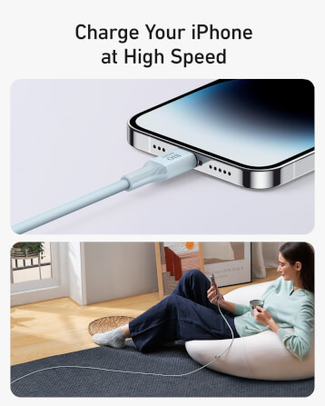 สายชาร์จเร็ว iPhone USB-C to Lightning (Anker 542 Bio-Based) ยาว 180cm สีฟ้า - AK409_2