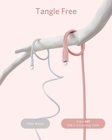 สายชาร์จเร็ว iPhone USB-C to Lightning (Anker 642 III Flow) ยาว 90cm สีชมพูพีท - AK414_2