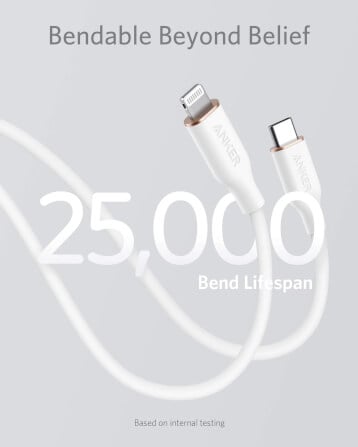 สายชาร์จเร็ว iPhone USB-C to Lightning (Anker 642 III Flow) ยาว 90cm สีขาว - AK364_3