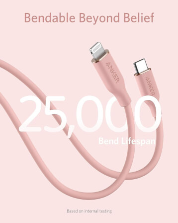 สายชาร์จเร็ว iPhone USB-C to Lightning (Anker 642 III Flow) ยาว 90cm สีชมพูพีท - AK414_3