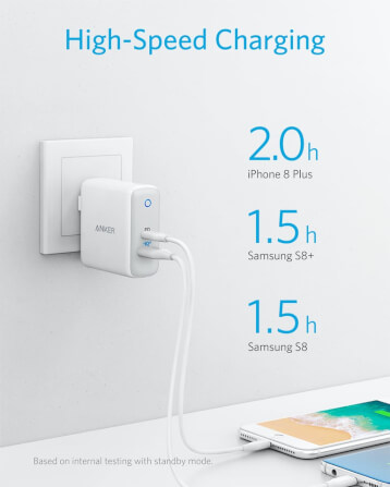 หัวชาร์จ 2 พอร์ต Anker - AK65 PowerPort II PD (30W USB-C + 19.5W USB-A) _6