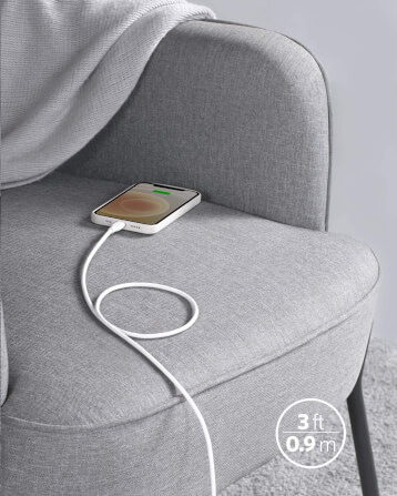 สายชาร์จเร็ว iPhone USB-C to Lightning (Anker 642 III Flow) ยาว 90cm สีขาว - AK364_5