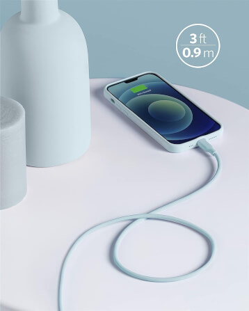สายชาร์จเร็ว iPhone USB-C to Lightning (Anker 642 III Flow) ยาว 90cm สีฟ้า - AK413_5