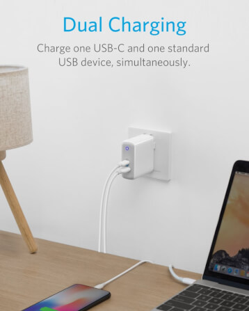 หัวชาร์จ 2 พอร์ต Anker - AK65 PowerPort II PD (30W USB-C + 19.5W USB-A) _7