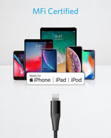 สายชาร์จเร็ว iPhone USB-C to Lightning (Anker PowerLine+II) สายถักไนลอน ยาว 90cm - AK169_7