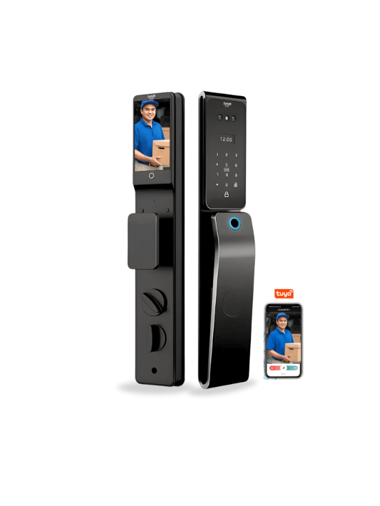 สมาร์ทล็อคประตูดิจิตอลกันฝน SebO JIDOOR A7 MAX ULTRA  IP65 พร้อมกล้องและกริ่ง สำหรับประตูดึงผลัก_11