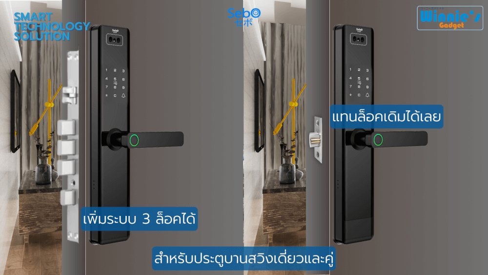 กลอนประตูสมาร์ทดิจิตอล SEBO JIDOOR S5TT FACE สีดำ_2