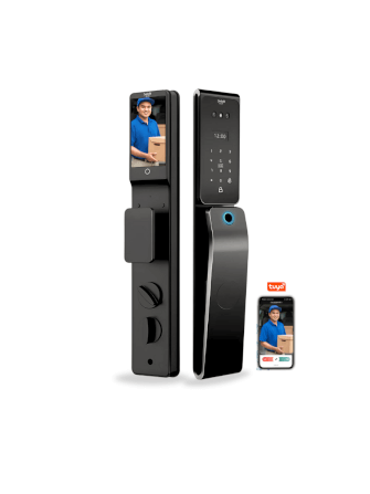 สมาร์ทล็อคประตูดิจิตอลกันฝน SebO JIDOOR A7 MAX ULTRA  IP65 พร้อมกล้องและกริ่ง สำหรับประตูดึงผลัก_0