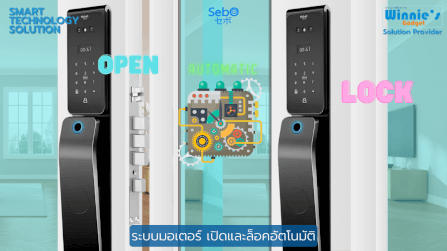 สมาร์ทล็อคประตูดิจิตอลกันฝน SebO JIDOOR A7 MAX ULTRA  IP65 พร้อมกล้องและกริ่ง สำหรับประตูดึงผลัก_6