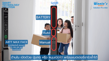 กลอนประตูดิจิตอลดอล็อค SEBO JIDOOR A8TT MAXFACE สำหรับประตูมีมุ้งลวด_9