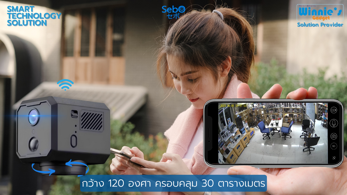 กล้องวงจรปิด ขนาดเล็ก SebO CHIBI MOVE 4G  Full HD ขนาด 4.2 cm (อินฟราเรดไร้แสง)_5