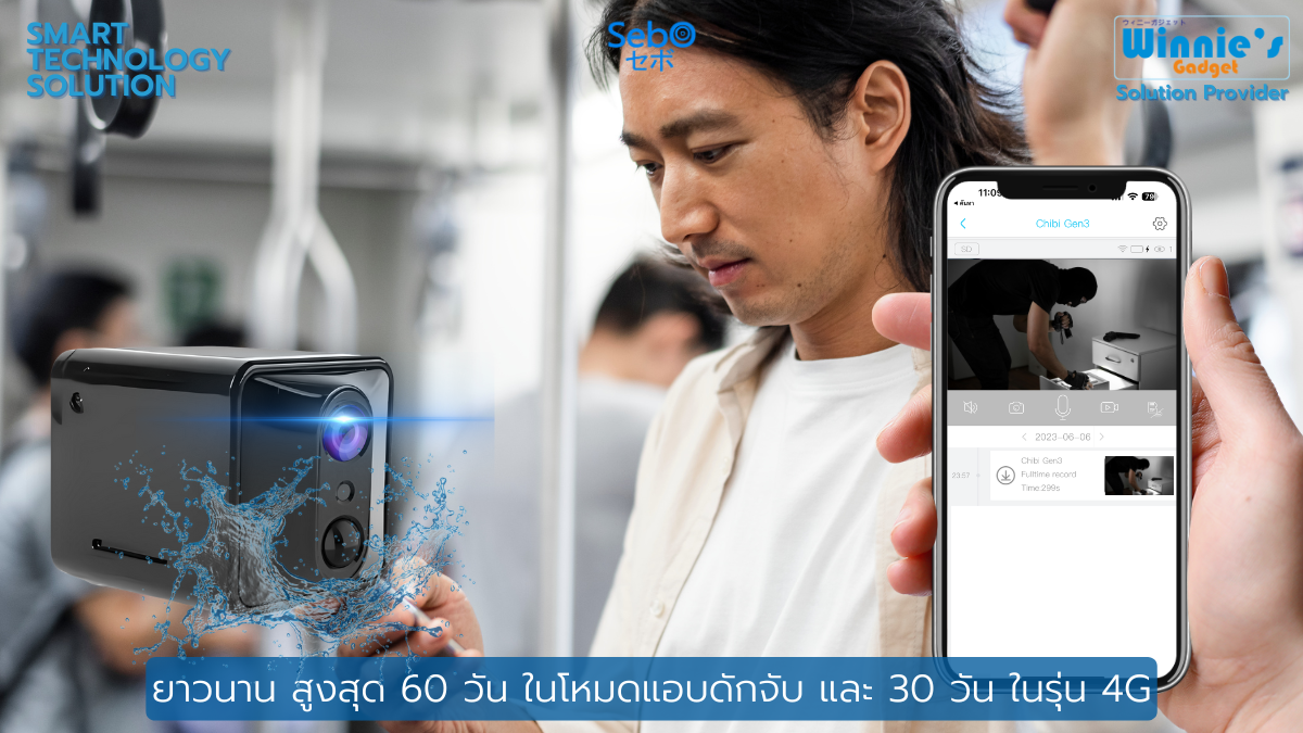 กล้องวงจรปิด ขนาดเล็ก Sebo Chibi Promax 4G  ใส่ซิม4G .ใช้ภายนอก_5