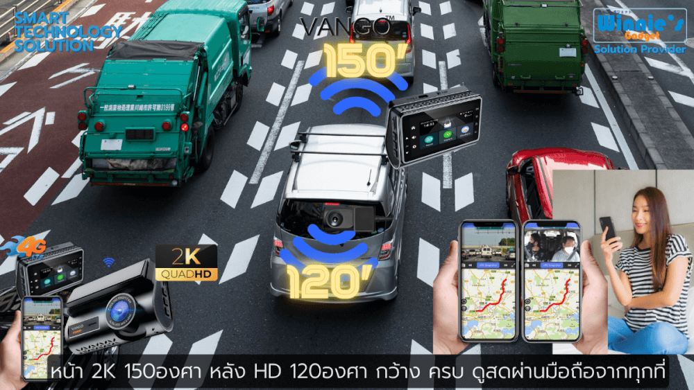 กล้องติดรถยนต์ VANGO Sims 4G Gen3 ดำ