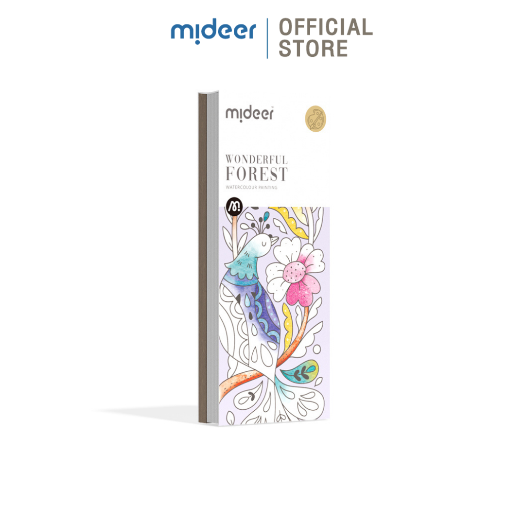  เซ็ทสมุดภาพระบายสีน้ำพกพาสร้างจินตนาการได้ทุกที่- ลายป่ามหัศจรรย์ MIDEER MD4194_0