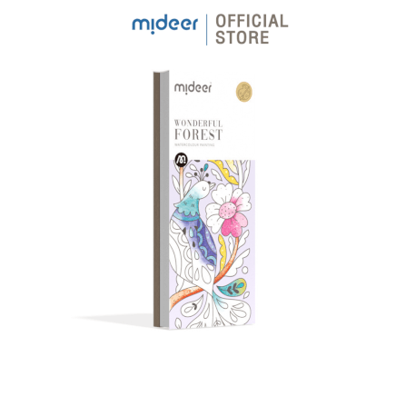  เซ็ทสมุดภาพระบายสีน้ำพกพาสร้างจินตนาการได้ทุกที่- ลายป่ามหัศจรรย์ MIDEER MD4194