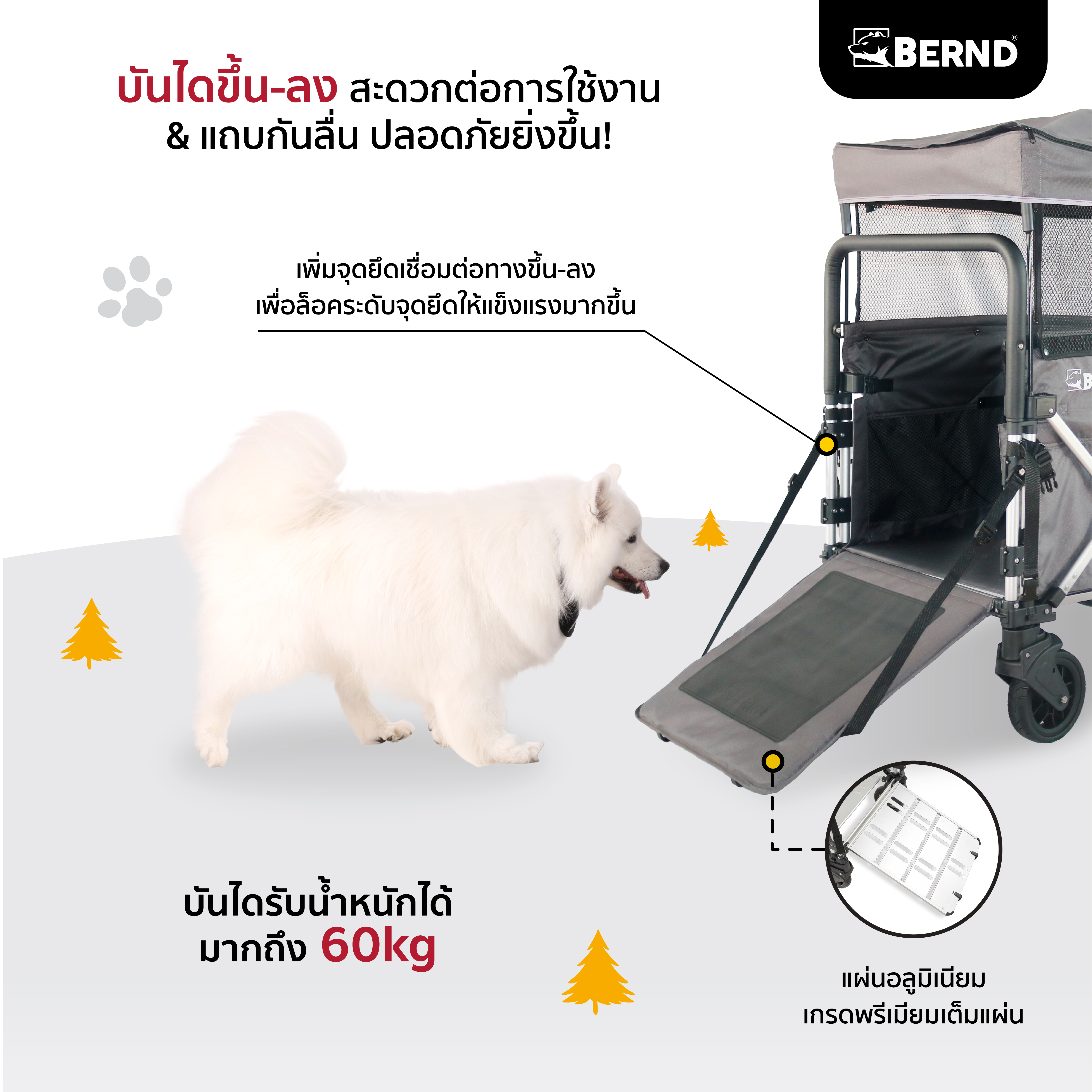รถเข็นสัตว์เลี้ยง BERND BLOOM PET MAX สีเทา_3