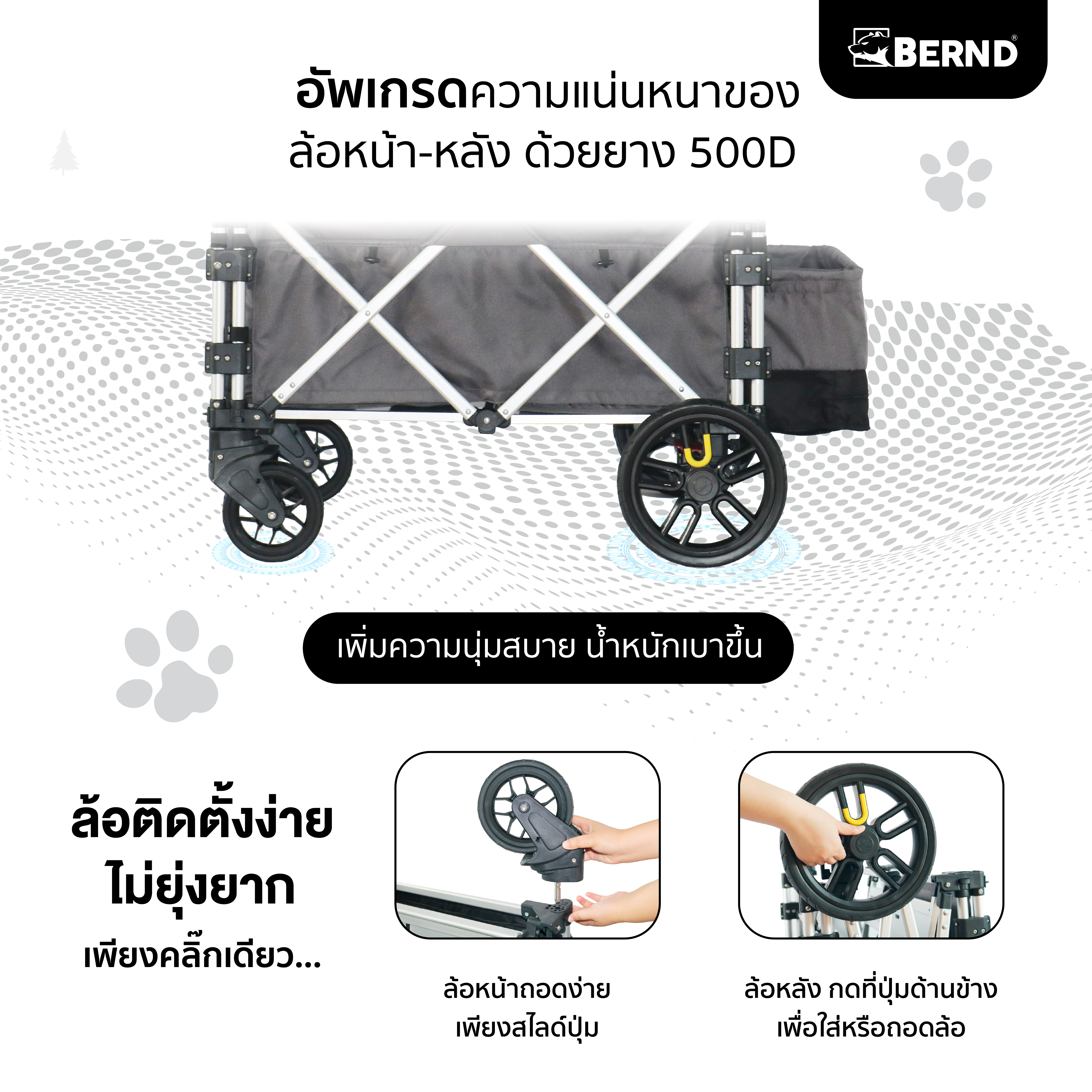 รถเข็นสัตว์เลี้ยง BERND BLOOM PET MAX สีดำ_6