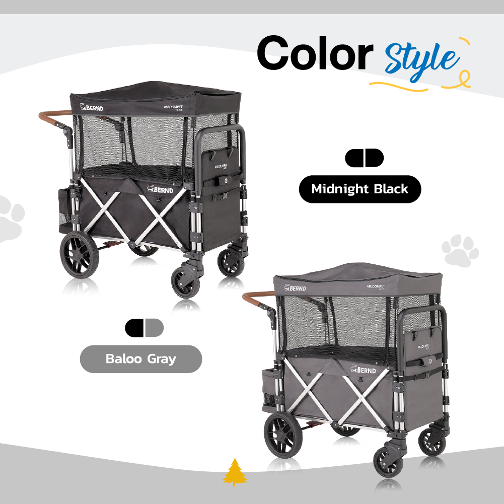 รถเข็นสัตว์เลี้ยง BERND BLOOM PET MINI MK.2 - สีเทา_7