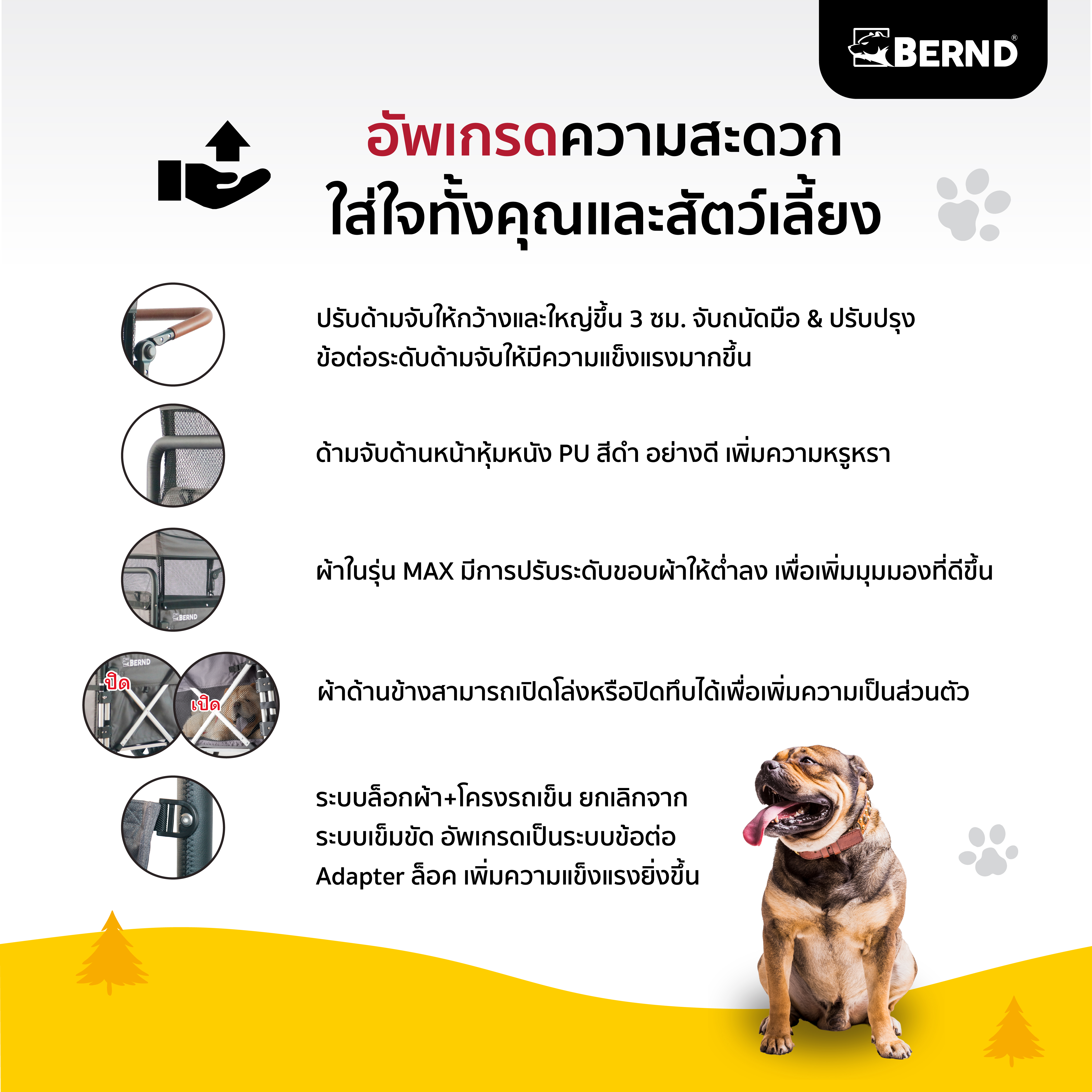 รถเข็นสัตว์เลี้ยง BERND BLOOM PET MAX สีดำ_7