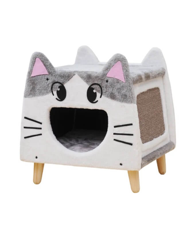 บ้านแมว Catry รุ่น Lovely Cat House รูปทรงหน้าแมว พร้อมที่ลับเล็บ